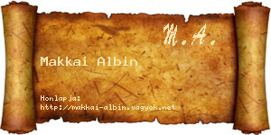 Makkai Albin névjegykártya